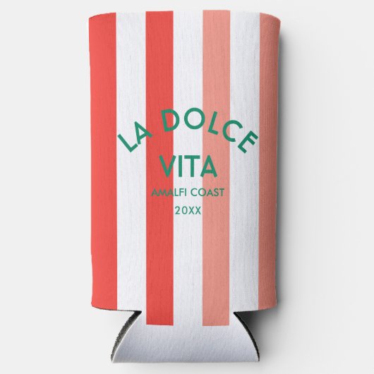 La Dolce Vita Amalfi Coast Cabana Stripe Seltzer Blikjeskoeler (Voorkant)
