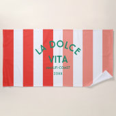 La Dolce Vita Amalfi Coast Cabana Stripe Strandlaken (Voorkant)