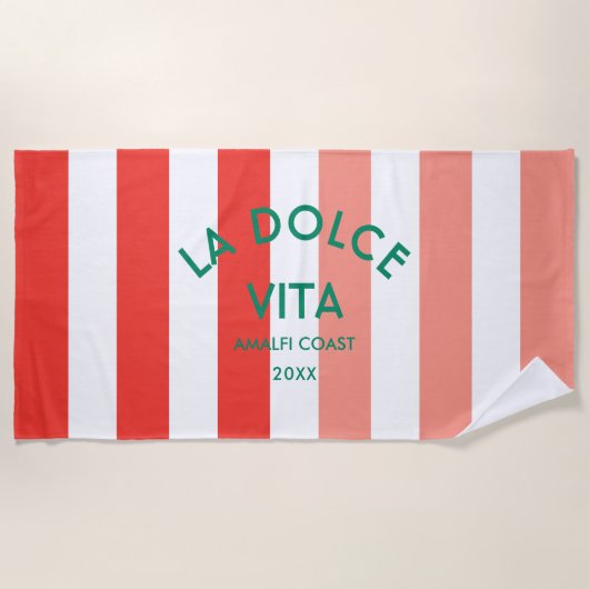 La Dolce Vita Amalfi Coast Cabana Stripe Strandlaken (Voorkant)