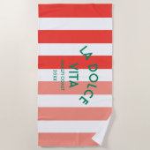 La Dolce Vita Amalfi Coast Cabana Stripe Strandlaken (Voorkant)