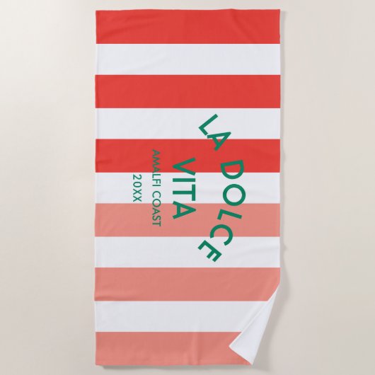 La Dolce Vita Amalfi Coast Cabana Stripe Strandlaken (Voorkant)