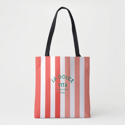 La Dolce Vita Amalfi Coast Cabana Stripe Tote Bag (Voorkant)