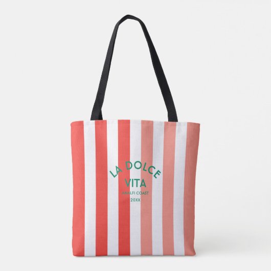 La Dolce Vita Amalfi Coast Cabana Stripe Tote Bag (Achterkant)