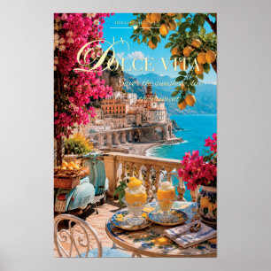La Dolce Vita Amalfi Coast Citroen Sorbet Schilder Poster