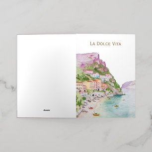 La Dolce Vita Amalfi Kust Stationery Folie Wenskaart
