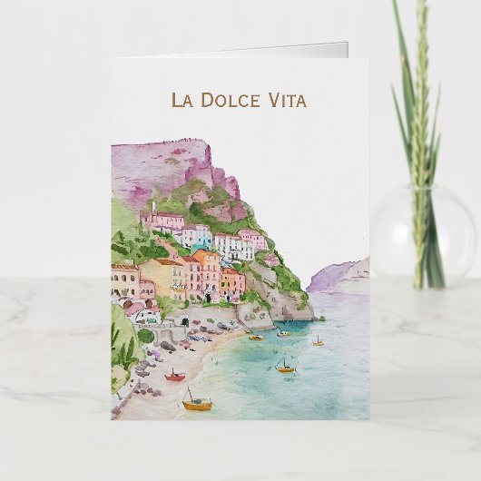 La Dolce Vita Amalfi Kust Stationery Folie Wenskaart (Voorkant)
