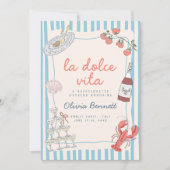 La Dolce Vita Bachelorette Party Invitation Kaart (Voorkant)