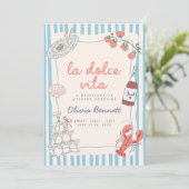 La Dolce Vita Bachelorette Party Invitation Kaart (Staand voorkant)