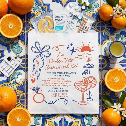 La Dolce Vita Bachelorette Party Survival Kit Bedankzakje