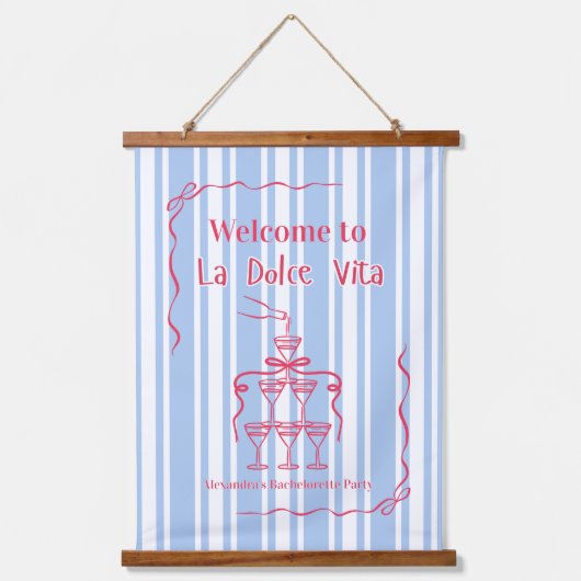 La Dolce Vita Bachelorette Weekendschema Hangend Wandkleed (Voorkant)