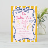 La Dolce Vita Beach Party vrijgezellenweekend Kaart (Staand voorkant)
