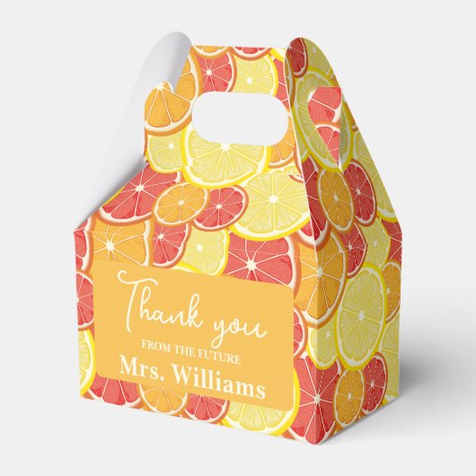 La dolce vita Bedankt Citrus Lemon Vrijgezellenfee Bedankdoosjes (Voorkant Zijde)