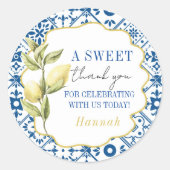 La Dolce Vita Bedankt Italiaanse citroen Ronde Sticker (Voorkant)