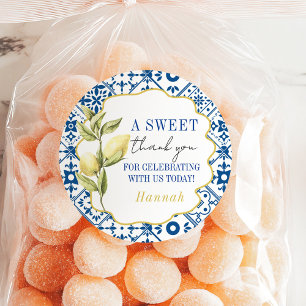 La Dolce Vita Bedankt Italiaanse citroen Ronde Sticker