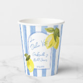La Dolce Vita blauwe strepen citroenen bruidsmeisj Papieren Bekers (Voorkant)