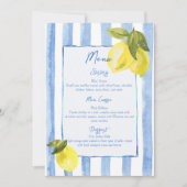 La Dolce Vita blauwe strepen citroenen menukaarten Kaart (Voorkant)