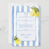 La Dolce Vita blauwe strepen citroenen menukaarten Kaart (Achterkant)