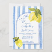 La Dolce Vita blauwe strepen citroenen vrijgezelle Kaart (Voorkant)