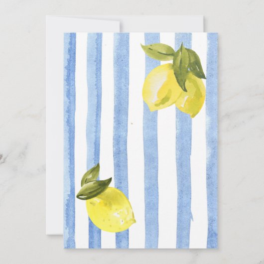 La Dolce Vita blauwe strepen citroenen vrijgezelle Kaart (Achterkant)