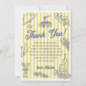 La Dolce Vita Bridal Shower Thank You Card Kaart (Voorkant)