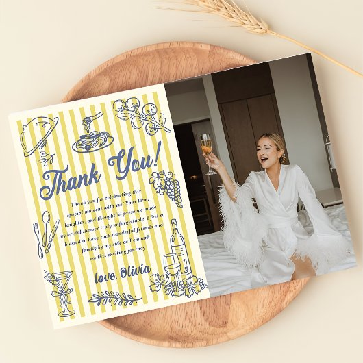 La Dolce Vita Bridal Shower Thank You Card  Photo  Kaart