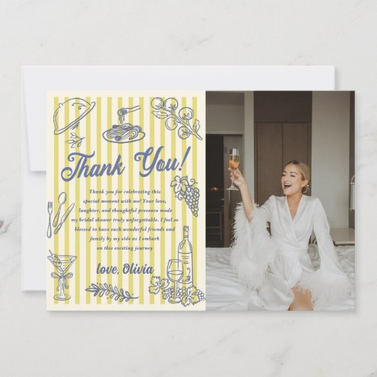 La Dolce Vita Bridal Shower Thank You Card  Photo  Kaart (Voorkant)