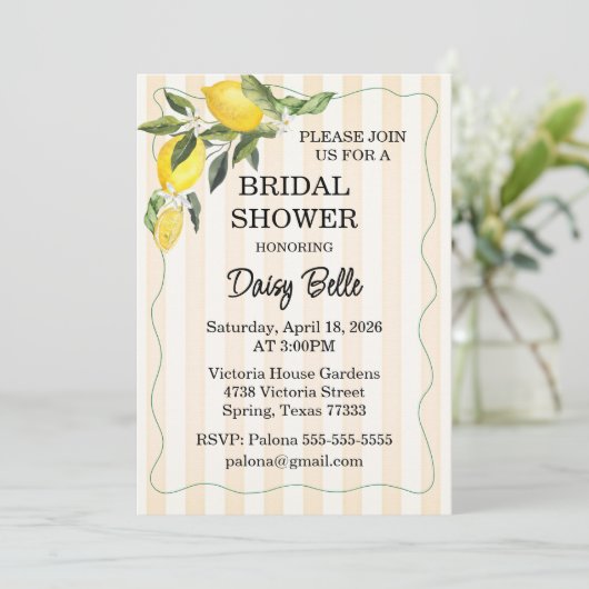 La Dolce Vita bruidsdouche uitnodiging (Staand voorkant)