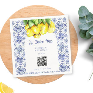 La Dolce Vita Bruiloft Mediterraans Foto Delen QR Servet
