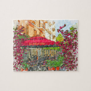 La Dolce vita cafe in italië Waterverf Puzzle Legpuzzel
