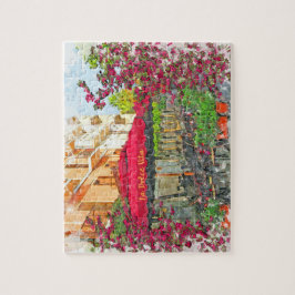 La Dolce vita cafe in italië Waterverf Puzzle Legpuzzel