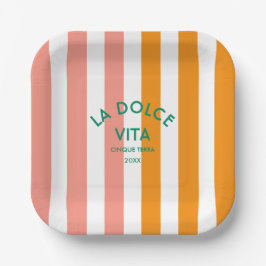 La Dolce Vita Cinque Terra Cabana Stripe Papieren Bordje