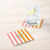 La Dolce Vita Cinque Terra Cabana Stripe Round Kartonnen Onderzetters (Insitu)