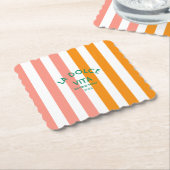 La Dolce Vita Cinque Terra Cabana Stripe Round Kartonnen Onderzetters (Gebogen)