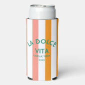 La Dolce Vita Cinque Terra Cabana Stripe Seltzer Blikjeskoeler (Seltzer Achterkant)
