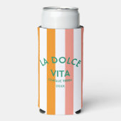 La Dolce Vita Cinque Terra Cabana Stripe Seltzer Blikjeskoeler (Seltzer Voorkant)