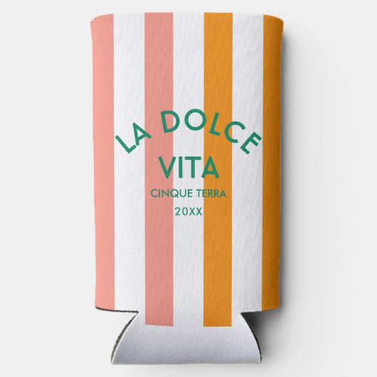 La Dolce Vita Cinque Terra Cabana Stripe Seltzer Blikjeskoeler (Achterkant)