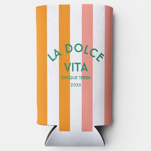 La Dolce Vita Cinque Terra Cabana Stripe Seltzer Blikjeskoeler (Voorkant)