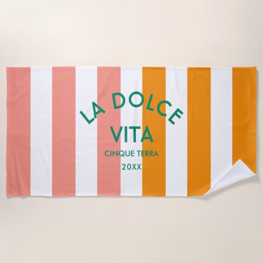 La Dolce Vita Cinque Terra Cabana Stripe Strandlaken (Voorkant)
