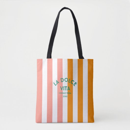 La Dolce Vita Cinque Terra Cabana Stripe Tote Bag (Voorkant)