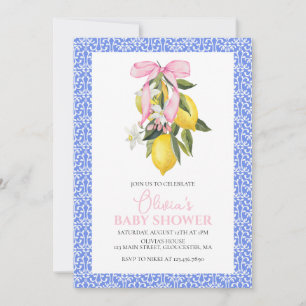 La Dolce Vita Citroen Baby Shower met roze strik Kaart