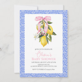 La Dolce Vita Citroen Baby Shower met roze strik Kaart