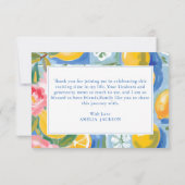 La dolce vita citroen bruidsdinerfeestje bedankkaart (Achterkant)