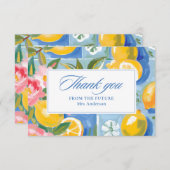 La dolce vita citroen bruidsdinerfeestje bedankkaart (Voorkant / Achterkant)