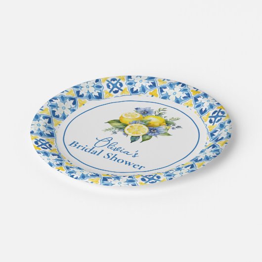 La Dolce Vita citroen bruiloftsfeest Papieren Bordje (Gekanteld)