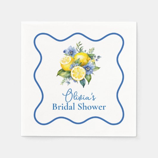 La Dolce Vita citroen bruiloftsfeest Servet (Voorkant)