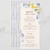 La Dolce Vita Citroen Italiaans citrus bruiloft Menu (Voorkant / Achterkant)