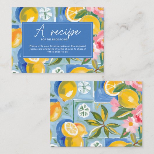 La dolce vita citroen Vrijgezellenfeest Neem een r Informatiekaartje (Voorkant / Achterkant)