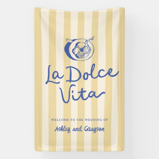 La Dolce Vita Citroenen Italiaans Huwelijk Bord Spandoek (Verticaal)