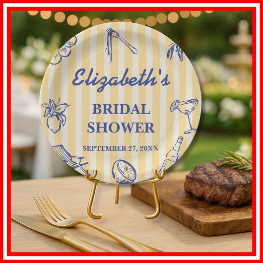 La Dolce Vita Citroenen Italiaanse Bruidsdouche Papieren Bordje