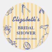 La Dolce Vita Citroenen Italiaanse Bruidsdouche Ronde Sticker (Voorkant)